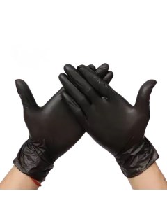 Перчатки нитриловые одноразовые черный размер S С 100 штук 50 пар Wally plastic