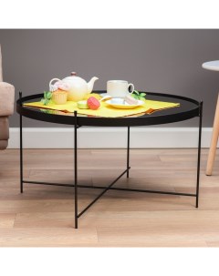 Кофейный столик Уран YS 8483 40 черный стекло 70х40 см Nobrand
