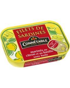 Филе сардин в маринаде с лимоном и базиликом 100г Connetable