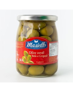 Оливки зеленые с косточкой крупные в рассоле Белла ди Чериньола Masiello 530 г Ecomarket