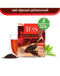 Чай черный High Ceylon высокогорный цейлонский 2 упаковки по 100 пакетиков Tess