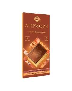 Шоколад молочный ассорти пьемонтский фундук и грецкий орех 72 г Apriori
