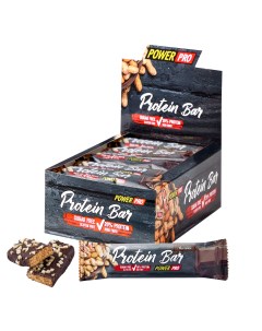 Батончики Protein Bar 20 с арахисом без сахара 40 г 20 шт молочный шоколад Power pro