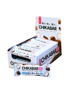 Протеиновые батончики Chikabar кокосовый с шоколадной начинкой 20 шт по 60 г Chikalab