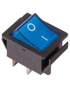 Выключатель клавишный 250V 16А 4с ON OFF синий с подсветкой RWB 502 SC 767 IRS 201 1 Rexant
