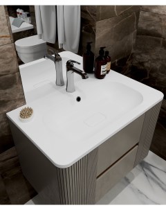 Раковина для ванной полувстраиваемая Fate 80 см прямоугольная белая Uperwood