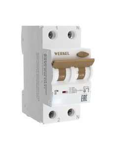 Дифференциальный автоматический выключатель W922P166 1P N 16 A 30 mА 6 kА C A Werkel