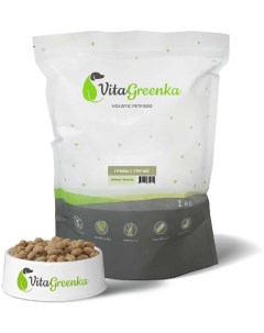 Сухой корм для собак полнорационный грибы с гречей мелкая гранула 1 кг Vitagreenka