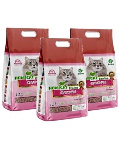 Наполнитель Ecoline комкующийся сакура 3 шт по 12 л Homecat