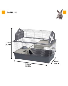 Клетка для кроликов Barn 100 серая металл пластик 96х57х73 см Ferplast