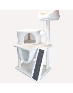Комплекс для кошек Альфа игровой белый дсп мех ковролин 60х45х120 см Syndicate