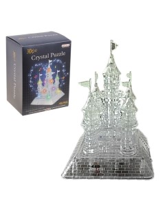 Пазл 3D кристаллический Сказочный замок 105 деталей свет звук работает от батареек Sima-land