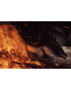 Картина по номерам Огненный Дракон сложность очень высокая 24 цвета Samaella art