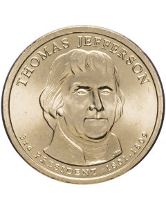 Монета 1 доллар Томас Джефферсон Президенты США D 2007 UNC Mon loisir