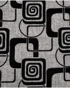 Ткань Рогожка Рогожка Флок мебельная черная геометрия 100 x 140 см Крокус