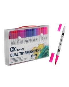 Набор профессиональных маркеров 60 штук 60 цветов двусторонний Nobrand