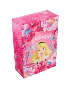 Коробка подарочная складная Поздравляю 16х23х7 5см Принцессы Disney
