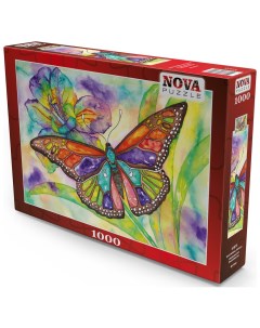 Пазл 1000 дет Красочная бабочка акварель Nova puzzle