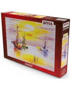 Пазл 1000 дет Лодки на закате Nova puzzle