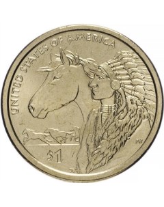 Монета 1 доллар Торговые пути XVII века Коренные американцы США 2012 г в Монета UNC Mon loisir