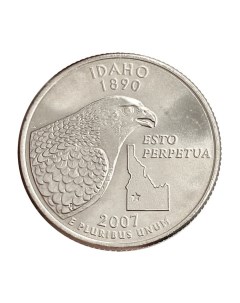Монета 25 центов квотер 1 4 доллара Штаты и территории Айдахо США 2007 UNC Mon loisir