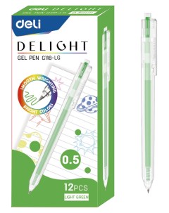 Ручка гелевая ght EG118 LG салатовая 0 5 мм 12 шт Deli