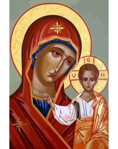 Картина по номерам на холсте Икона с ликом Святой Богородицы 1722 40X60 Nobrand