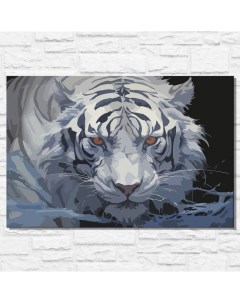 Картина по номерам на холсте Животные Белый тигр 14410 Г 60x40 Nobrand