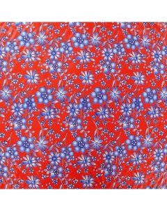 Ткань для шитья плащевая цвет цветы на красном отрез 100 145см Nteks