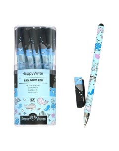 Ручка шариковая HappyWrite Друзья Киты 0 5 мм синие чернила 2 шт Nobrand