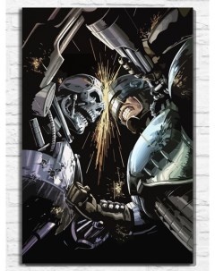 Картина по номерам на холсте Игра Robocop Versus Terminator 9870 В 60x40 Nobrand