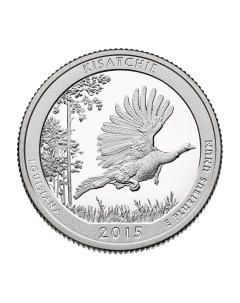 Монета 25 центов квотер 1 4 доллара Национальные парки лес Кисатчи США 2015 UNC Mon loisir