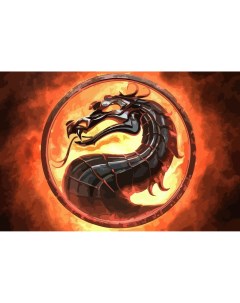 Картина по номерам на холсте Mortal Kombat дракон 1826 Nobrand