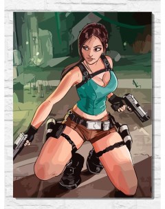Картина по номерам на холсте Игра Tomb Raider Лара Крофт 9464 В 30x40 Nobrand