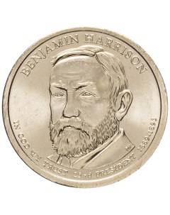 Монета 1 доллар Бенджамин Гаррисон Президенты США D 2012 UNC Mon loisir