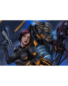 Картина по номерам на холсте Игра Mass Effect 8774 Г 60x40 Nobrand