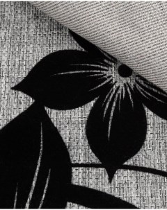 Ткань Рогожка Рогожка Флок мебельная черный цветок 100 x 140 см Крокус