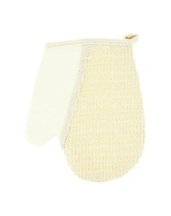 Мочалка рукавица для тела натуральная лен Deco