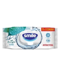 Влажные салфетки с экстрактом эвкалипта Antibacterial effect 120 Smile wonderland