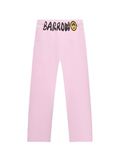 Брюки спортивные розовые черный лого на резинке Barrow