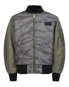 Камуфляжная куртка бомбер с рукавами цвета хаки Diesel