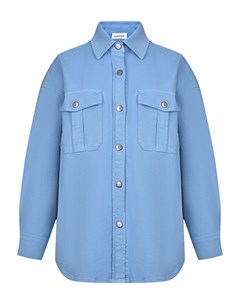 Куртка рубашка с накладными карманами голубая Parosh