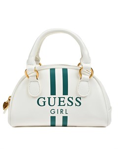 Сумка с лого и полосками белая Guess