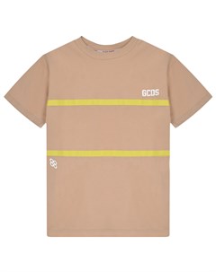 Бежевая футболка с желтыми полосками Gcds