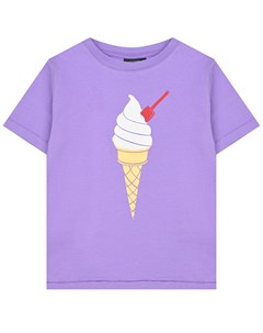 Фиолетовая футболка с принтом мороженое Yporqué