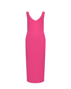 Трикотажное платье миди с V вырезом розовое Pietro brunelli
