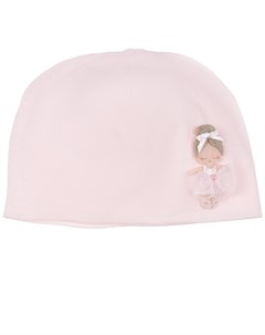 Розовая шапка с аппликацией балерина Story loris