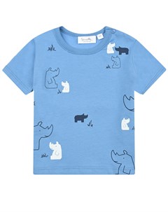 Синяя футболка с принтом носороги Sanetta fiftyseven