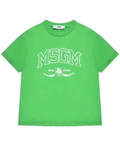 Футболка с логотипом зеленая Msgm