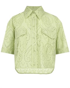 Зеленая рубашка с шитьем Forte dei marmi couture